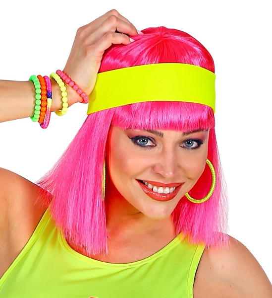 Jaren 80 neon hoofdband Kathy geel