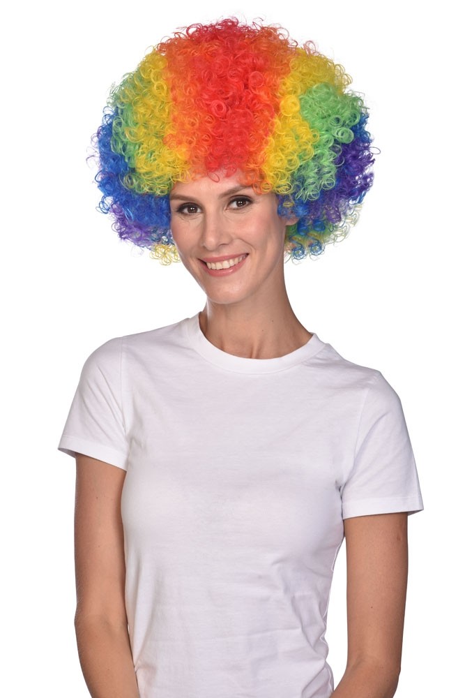 XXL Coloré Clown-Perruque Afro-Perruque Coloré fête carnaval costume mardi gras Disco 