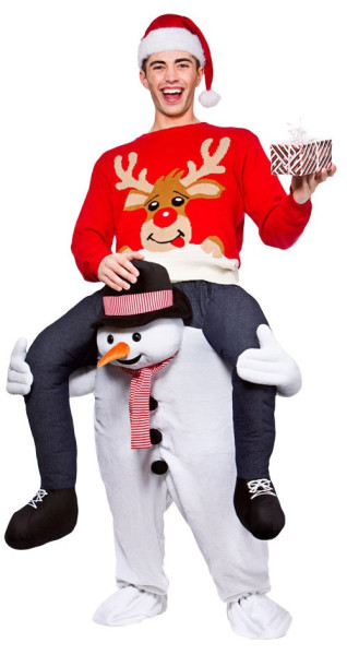 Snowman piggyback costume for adults