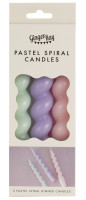 Preview: 3 swirl taper candles Bella Pastel Mix