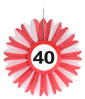 3 fan papierowy znak drogowy 40. urodziny