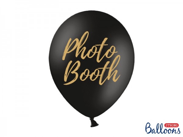 50 ballons Photo Booth noir 30cm