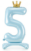 Preview: Babyblue number 5 standing foil balloon