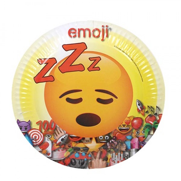 6 papierowych talerzyków Funny Emoji World 23 cm 8