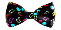 Preview: Black musico bow tie with colorful notes