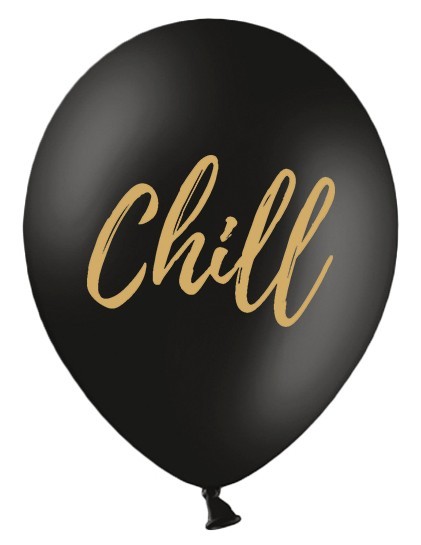 6 czarnych balonów na imprezę chill out 30cm 2