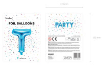 Förhandsgranskning: Folieballong T azurblå 35cm