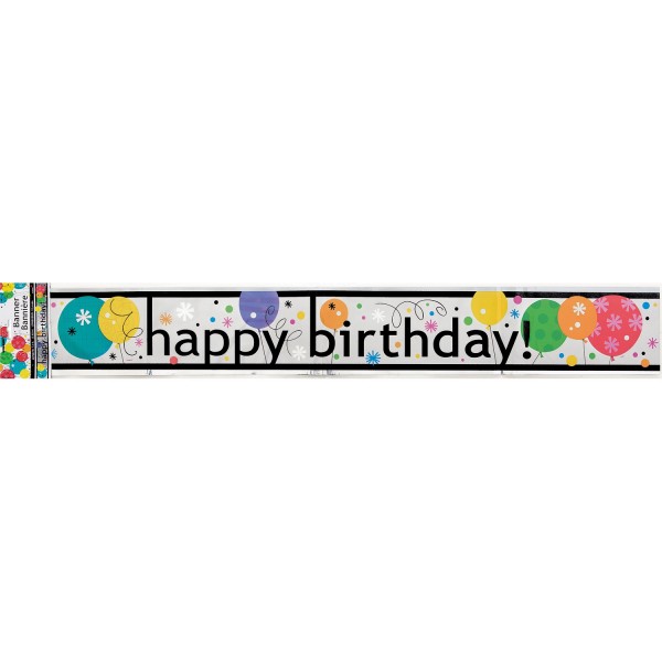 Tillykke med fødselsdagen feststemning banner 365cm