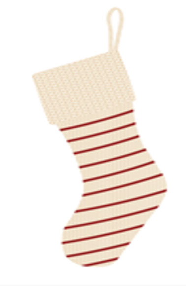 Christmas stocking red and white striped