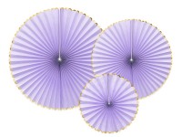 3 candy party paper rosettes lavender