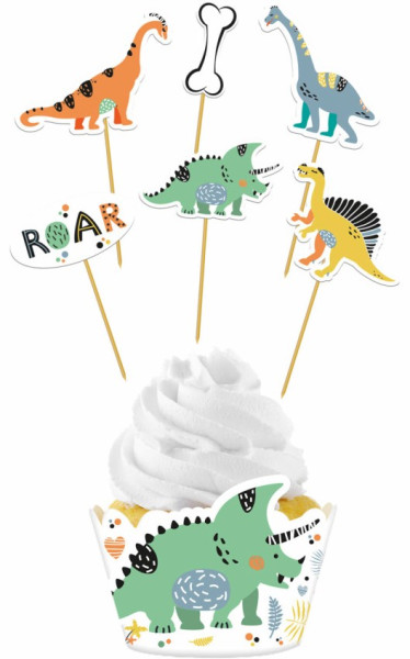 Little Dino Cupcake Set 12 delar
