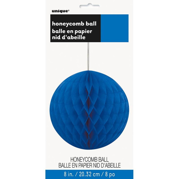 Havsblå honeycomb boll 20cm