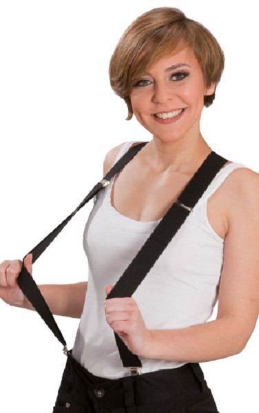 Unisex suspenders black-silver