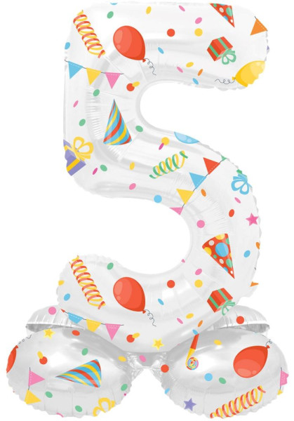 Standing Number 5 Partytime Balloon 41cm