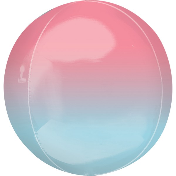 Ombré folie ballon lyserød-blå 40cm