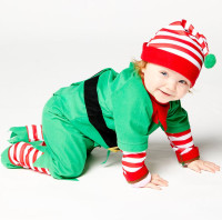 Vista previa: Disfraz de duende navideño para bebé
