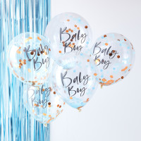 Widok: 5 balonów konfetti Newborn Star Baby Boy 30cm