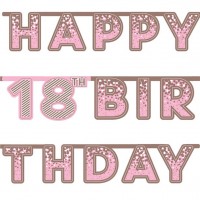 Guirnalda rosa 18 cumpleaños