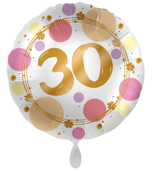 30-årsballong Happy Dots 71cm
