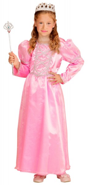 Rosa prinsessklänning för barn med krona 2