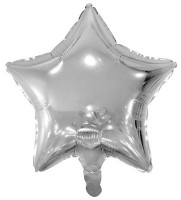Folieballon Shiny Star zilver 48 cm