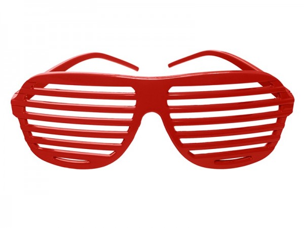 Gestreifte Gitter Brille Rot 2