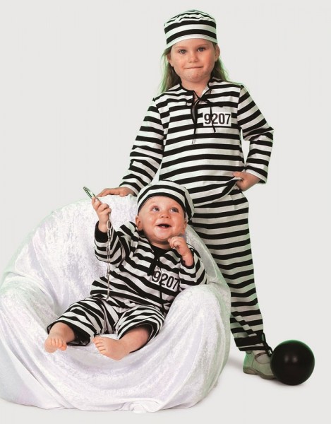 Mini convict baby costume
