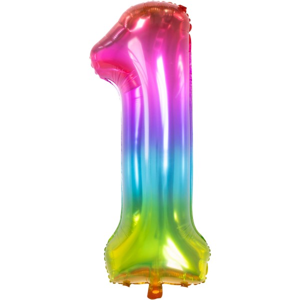 Nummer 1 Super Rainbow Folieballon 86 cm