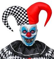 Vorschau: Fieser Clown Halbmaske mit Narrenkappe