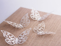 10 paper decorations butterfly white