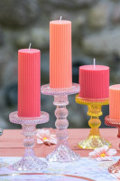 Preview: Pillar Candle Fluted Coral 5 x 15cm