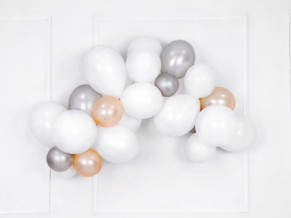 100 balonów metalicznych Partystar srebrnych 12cm 2