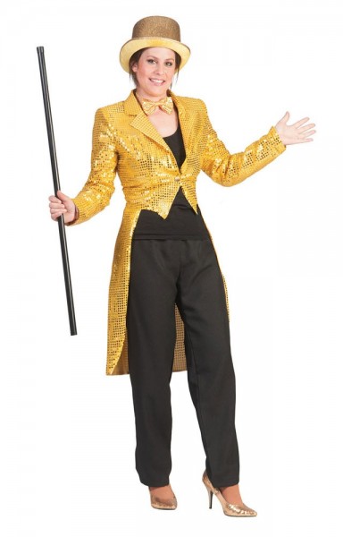 Sequin tailcoat for women gold