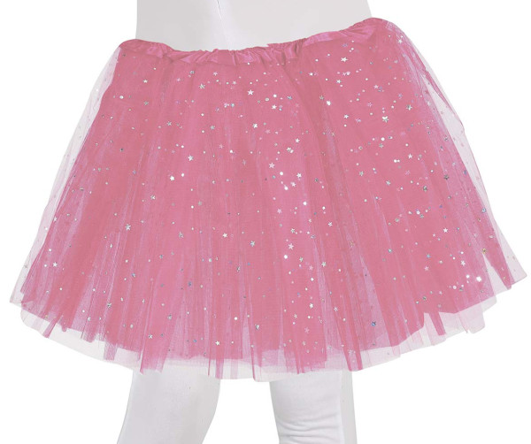 Glitter stars tutu for girls pink