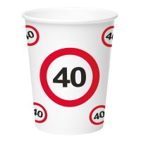 8 kubek znak drogowy 40. urodziny