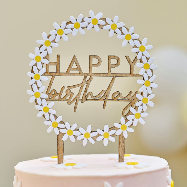 Decorazione per torta di compleanno con piccolo fiore