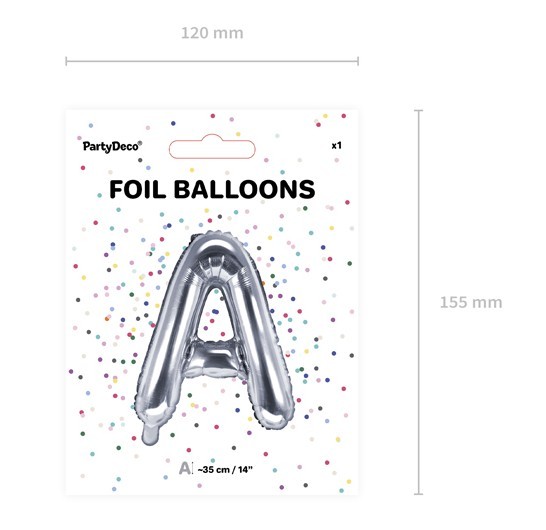 Folienballon A silber 35cm 4
