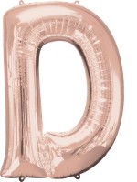 Buchstaben Folienballon D roségold 83cm