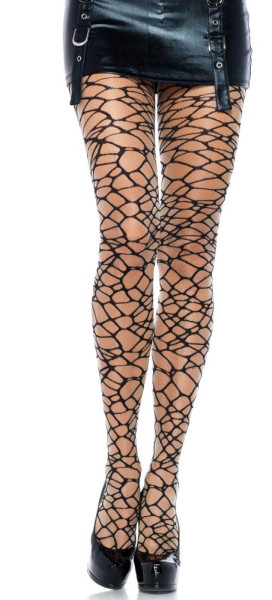 Fishnet tights crackle style in black