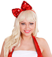 Preview: Headband with red sequin bow