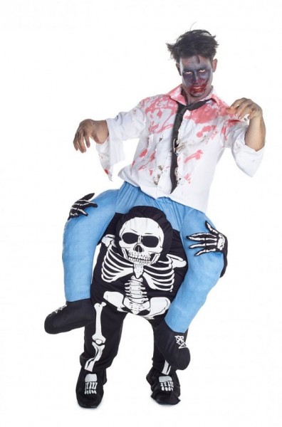 Tricky piggyback-skelet kostume