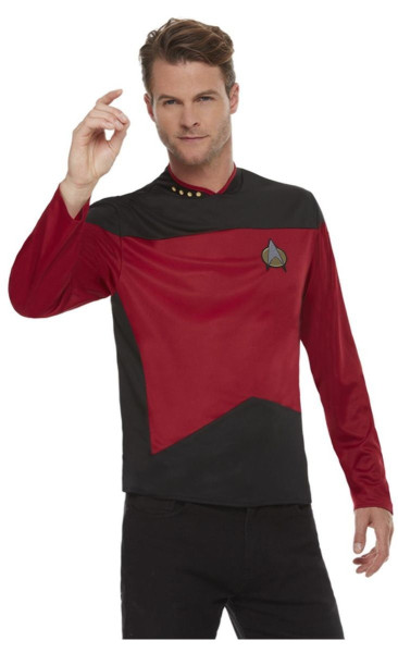 Czerwona koszula mundurowa Star Trek nowej generacji dla mężczyzn