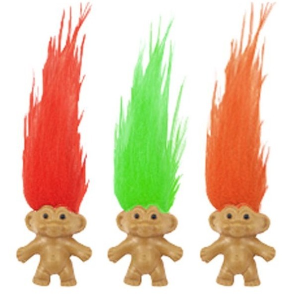 Mini Trollfigur 8 cm Mitgebsel Kindergeburtstag, bunte Haare