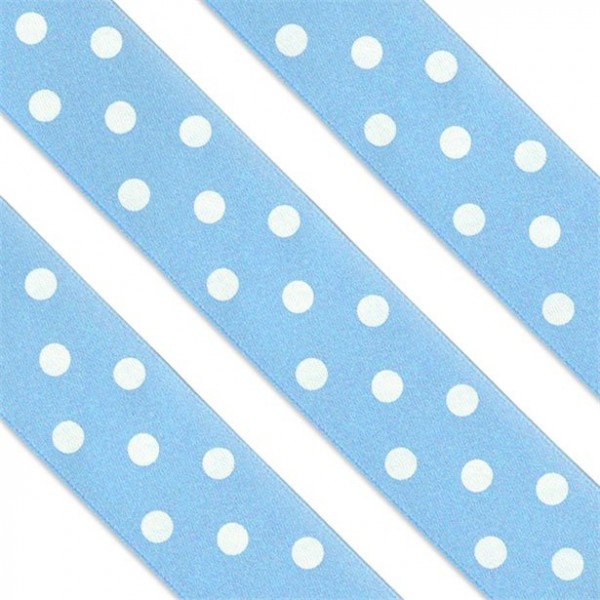 Blau gepunktetes Tortenband 1m