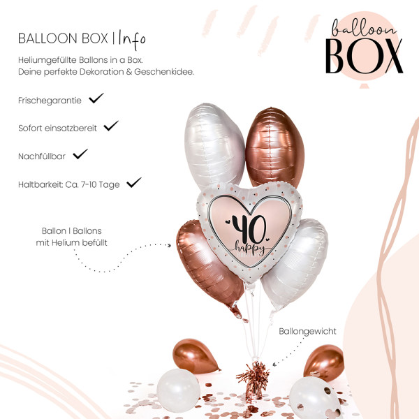 Heliumballon in der Box Glossy Heart 40 3