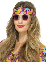 Lila Runde Hippie Brille