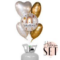 Vorschau: Goldiges Schulkind Ballonbouquet-Set mit Heliumbehälter
