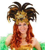 Preview: Noble Aurelaia feather headdress in gold