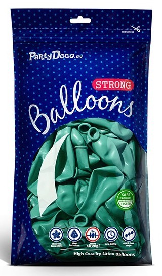 10 zielono-niebieskich balonów 27cm 2