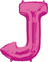 Foil balloon letter J pink XL 83cm